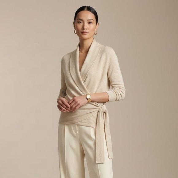 Ralph Lauren Tops - Vintage Ralph Lauren Cashmere Blend Wrap Top | Size Medium